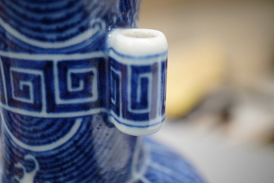 A Chinese blue and white arrow vase, Qianlong mark and of the period (1736-95)